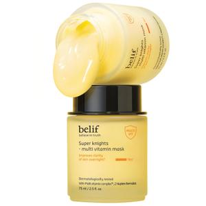 belif Vitamin C Overnight Butter Mask  Hydrating & Rejuvenating Sleeping Mask with Multi Vitamin Complex for Plumping Dull Skin & Refining Uneven Texture, Korean Skincare, 2.5 fl.oz