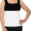 S Abdominal Binder Post Surgery for Men and Women, 12" High Postpartum Tummy Tuck Belt Provides Bariatric Stomach Compression, High Elasticity, Breathable - (60" - 75") 4 PANEL White XL White