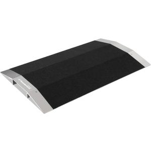 Ruedamann 1.5" Rise Bridge Threshold Ramp, Portable Wheelchair Ramp with Detachable Supporting Frame and Non-Slip Surface, Aluminum Door Ramps for Wheelchairs, Stairs, Steps (Black)