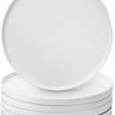 BTaT- Porcelain White Dinner Plates, Set of 6, 10.6 inch, Salad Serving Modern Round Dishes, Smooth Glaze, Dishwasher Safe, Microwave Safe, Oven Safe, Scratch Resistant