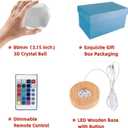 3D Crystal Ball Lamp with Lifelike LED Rabbit, 16 Color Changing Light, Dimmable Remote Control