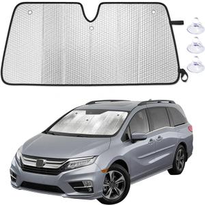 EcoNour Foldable Sun Shade Fit for Honda Odyssey 2018-2024 2025 2026 | Accordion Windshield Sun Shade, Front Car Window Shades Sun Visor, Blocks UV Rays & Heat, Car Accessories