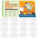 16 Pack Steam Cleaner Attachments Compatible with Bissell Steam Shot, Wagner, McCulloch, Comforday, PurSteam, etc -Reusable Washable Microfiber Steam Cloth Accessories for Handheld Steam Cleaner