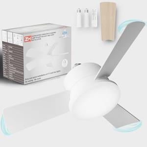 OKYUK Ceiling Fans with Lights,17in Small Ceiling Fan ceiling fans with and remote, with 6-Speeds, definite time, Dimmable LED, E26/E27 Base, for Bedroom, Kitchen, Living Room,Garage Fan (Milky)