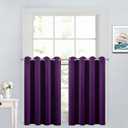 Yakamok Kitchen Bathroom Window Curtains - Blackout Curtains Small Window Short Drapes for Bedroom Living Room Kids Nursery Room(2 Panels,Purple,52x36 Inch)