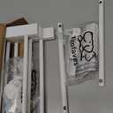 Dog Gate - 18"-45" Adjustable Extra Wide Metal Baby Gate to Step Over, 10" Tall Small Pet Gate with 3 Extension Kits, Pressure Mounted for Doorways & Stairs (White)