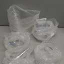 Kritkin 80 Pcs Mini Appetizer Plates Dessert Cups Spoons Forks Set Dessert Containers Assorted Shape Plastic Parfait Cups Disposable Spoon Forks for Party Serving (Clear)