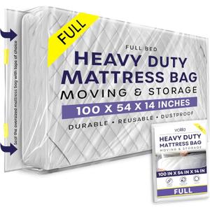 Mattress Storage Bag Full Size for Moving and Storage - Heavy Duty, Reusable and Waterproof Mattress Cover for Moving - Protect Beds from Stains, Dust, and Pest Damage