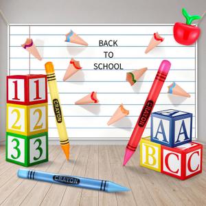 Landhoow 17 Pcs Giant Back to School Decor Notebook Classroom Backdrop