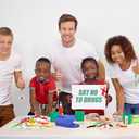 Red Ribbon Week Supplies Bulk Drug Free Keychains Red Ribbon Week Gift Keychains for Anti-drugs Campaigns