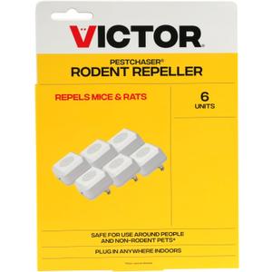 Victor M756K PestChaser Rodent Repellent with Nightlight - Rodent Repellent Indoor Ultrasonic - Rodent Repeller - Mouse Deterrent Plug in - Mouse Plug in Repellent for House - 6 Count (Pack of 1)