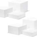 Red Co. Set of 3 Glossy White Acrylic Cube Display Nesting Risers with Hollow Bottoms - 2 Pack