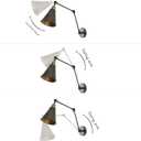 JONATHAN Y 7" Rustic Dark Gray/Brass Gold Classic Industrial Metal Adjustable Arm LED Wall Sconce for Bedside Reading, Farmhouse Swing Arm Wall Lamp with Metal Shade, Hardwired (JYL7462D)
