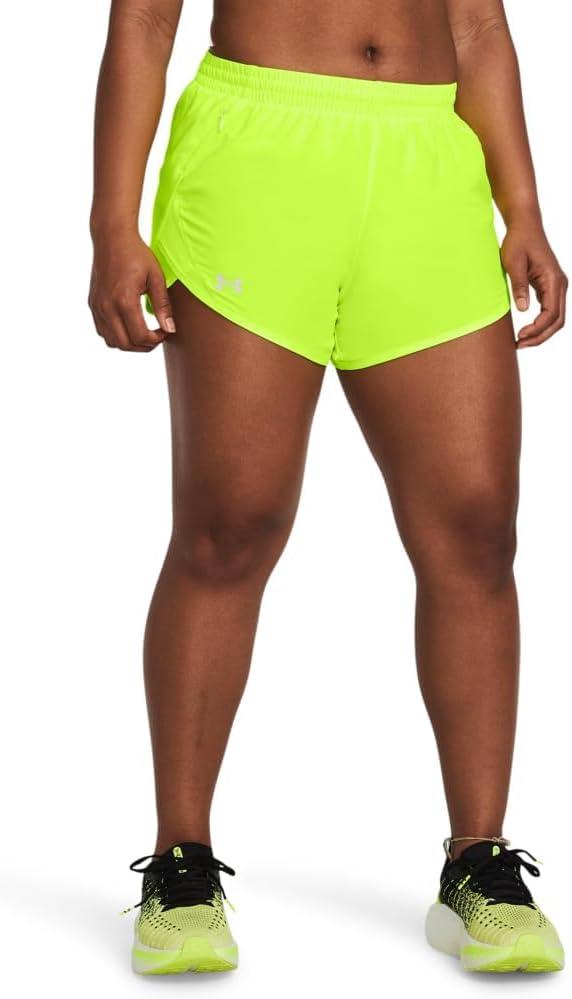 Under Armour Women's Fly by Shorts, (731) High-Vis Yellow/ High-Vis Yellow/ Reflective, Medium
