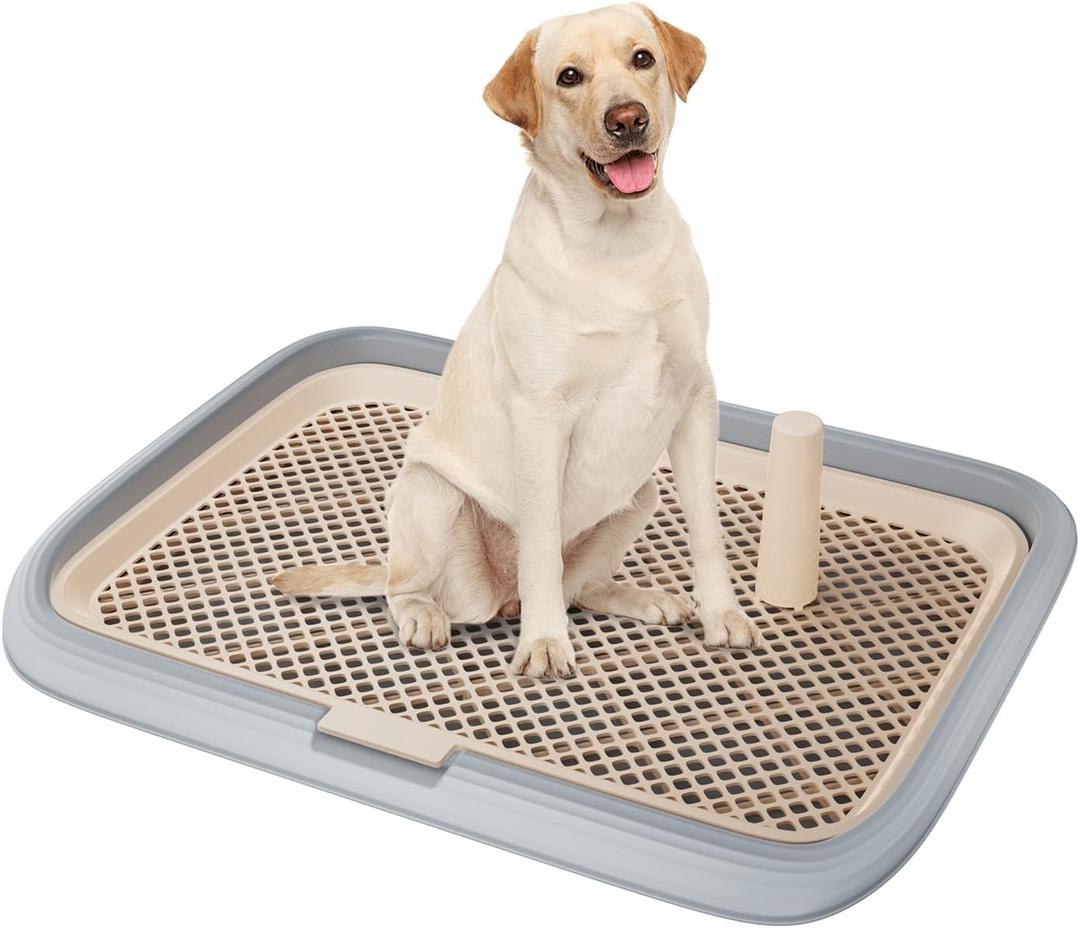 Dog Potty Tray, 23.6"x17.7" Indoor Pet Pee Pad Holder,Puppy Training Holder,Bathroom Dog Litter Box, Pet Toilet for Small and Medium Dogs,Housebreaking Supplies, Pet Products(Gray)