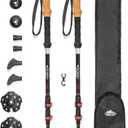 Cascade Mountain Tech Trekking Poles - Carbon Fiber Walking or Hiking Sticks with Quick Adjustable Locks