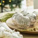 Mercury Glass Christmas Ornaments Silver Hanging Balls with Different Shapes for Xmas Tree Decor,Vintage Finials Luxury Christmas Decoration Hanging Bauble for Neutral Holiday Winter Wedding-Set Of 10