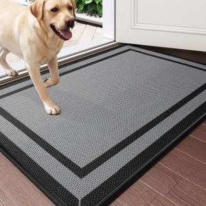 Indoor Door Mat for Entryway, Non Slip Front Door Mat 36"x59" Grey