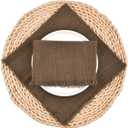 Fall Thanksgiving Rustic Cloth Napkins 16.5x16.5 Inches Handmade Cotton Linen Napkins with Fringe Boho Washable Dinner Napkins in Bulk for Wedding Party Table Decor Set of 10 Coffee