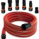 16FT Shop Vac Hose, Dust Collection Hose Kit for Home&Shop Vacuums System with 6 Adapters for Woodworking Power Tool & Sander, Compatible with festool/dewalt/bosch/ryobi/makita, etc Most Multi-Brands