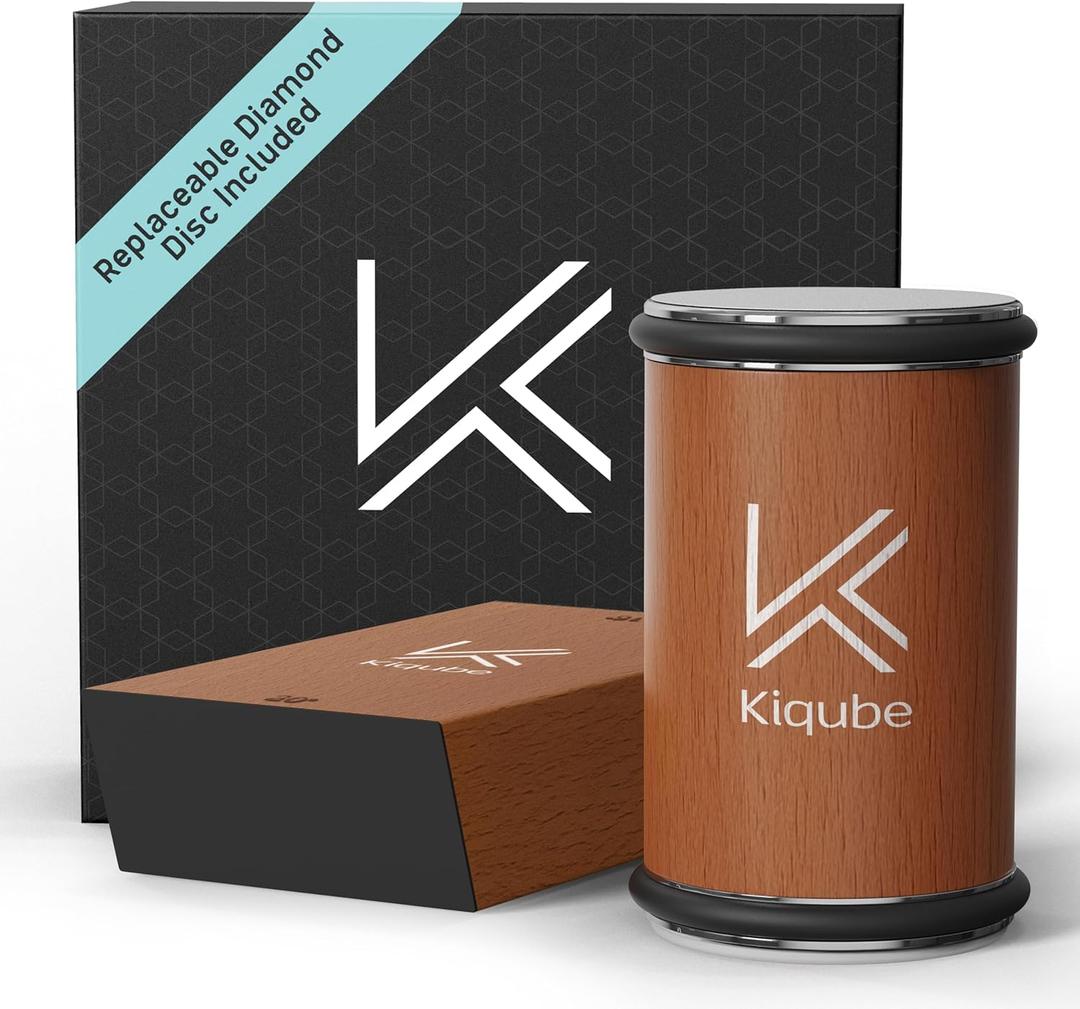 Kiqube Rolling Knife Sharpener Kit with Diamond Discs – Precision Knife Sharpener Roller with 15° & 20° Angles – Magnetic Rolling Sharpener for Knives for Razor-Sharp Edges – Chef Gift Set