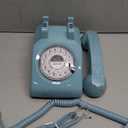 TelPal Retro Single Line Corded Desk Telephone Classic Vintage Rotary Dial Hands Free Landline Phone for Home/Office/Hotel, Antique Phones for Seniors Gift (Blue)
