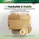 BAMOTTO CRAFTBAMBOO 3-Piece Large Bamboo Storage Box Set - 7.1in High Stackable Deep-Drawer Organizer, Lidless Bamboo Bin for Kitchen Cutlery Utensils Knives (14.6"x10.2"x7.1"*1 + 10.2"x7.3"x3"*2)