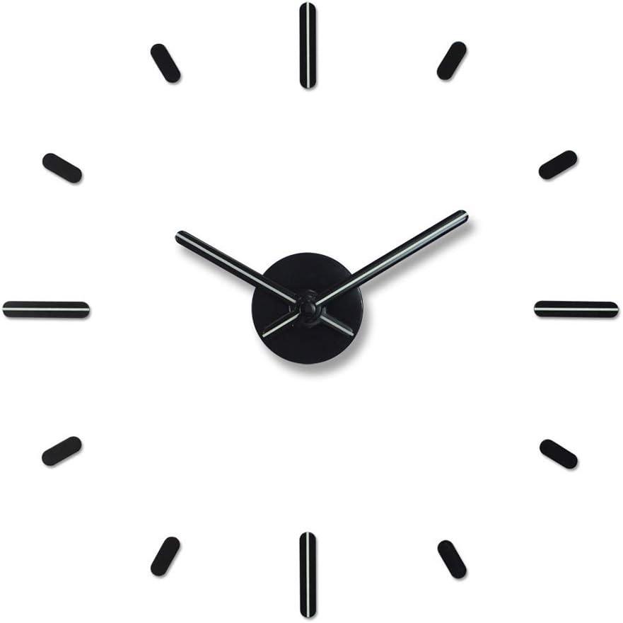Presentime & Co Large Frameless DIY Wall Clock for Modern Home/Office Decoration, Silent no Ticking, Night Glow. Wall Dcor for Living Room, Dining Room, Kitchen, Bedroom, Class Room, Office Space.