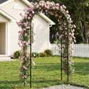Garden Arbor Arch,Rustproof & Easy Assembly Metal Trellis,7.9 Feet H x4 Feet W,Metal+PE Coated Archway for Climbing PlantsOutdoor Rose Support, Wedding Decor, Bridal Party Decoration