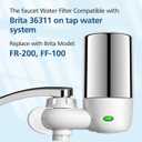 2-pack Faucets Filter Cartridge Replacement, Compatible with Brita Faucet Water Filtration System, Brita 36311, 36313, FR-200, FF-100, Silver