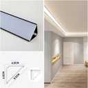 JARBIH Led Aluminum Profile for Ceiling Wall Decoration, 1M/3.3ft 6cmx6cm Top Corner Strip Line Luminous Ceiling Free Lamp Internal Channel Linear for Living Room Home (Gold, 10 Pack)