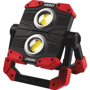 NEBO OMNI 2K Rechargeable Work Light | 2000 Lumens COB, 6 Light Modes, Rotating Magnetic Handles, Built-In Power Bank, Water Resistant, Portable Camping Lantern, Includes USB-C Charging Cable