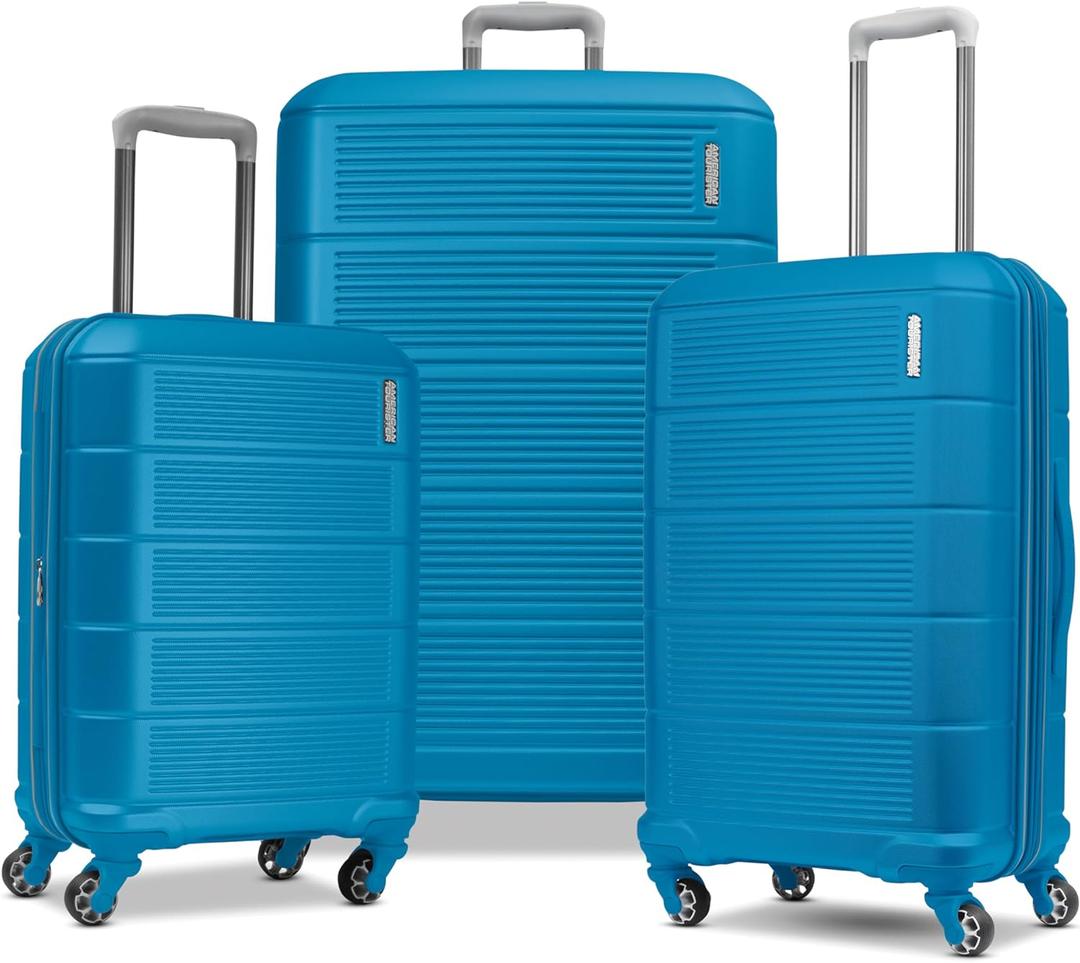 American Tourister Stratum 2.0 Expandable Hardside Luggage with Spinner Wheels, Adriatic Sea, 3-Piece Set (20/24/28) (3-Piece Set (Carry on/Medium/Large))