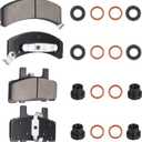4PCS Front Ceramic Brake Pads 1990-1993 Compatible with Cadillac DeVille 1993 for 60 Special 1995-2000 for Tahoe 1996-2002 for Express 1500