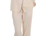 UPTRIS Womens Pajamas Medium sets 2 Piece PJs Lounge Sets, Long Sleeve Button Down Sleepwear Notch Collar Soft Outfits with Pockets, M