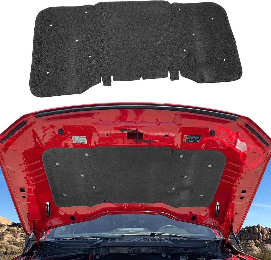 Soundproof Liner Compatible with 2021-2024 Ford F150 3.5L (Exclude Raptor) Hood Sound Insulation Mat PET Felt Engine Heat Insulation Shield for 2023 F150 Accessories