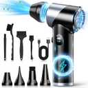 Compressed Air Duster-310,000RPM Cordless Air Blower with LED Light, 4 Gear Adjustable Turbo Fan, Super Power Electric Air Duster for Computer, Keyboard, Outdoor, House and Car