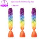 Jumbo Box Braiding Hair Extensions 24 Inch Colored Braiding Hair 3 Packs Ombre Twist Crochet Braids Hair Extension for Women High Temperature Synthetic Fiber(24",D8)