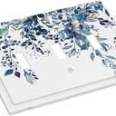 Blue Eucalyptus Watercolor Leaves 3 Gang Light Switch Plate Decorative Green Plant Triple Toggle Wall Plate Cover Electrical Faceplate Switchcover for Kidroom Bathroom Home Bedroom Art Panel Decor