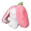 Animal Plush Toy, Reversible Lovely Portable Throw Pillow Funny Bunny Plush Toy Bright Color Soft for Bedroom for Adult (18cm)