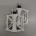 Bicycle Pedal Aluminum Alloy Bike Flat Pedal Without Reflective Strips Fit 14mm Non-Slip Bicycle Pedal for BMX MTB Road Bikes 1Pair (White)