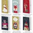 Dessie 100 Unique Modern Christmas Cards with Envelopes and Matching Sealing Stickers. Happy Holiday Cards with Short Greetings Inside. Bulk Christmas Cards Boxed with Envelopes (Assorted)