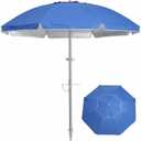 PASAMIC 7ft Beach Umbrella for Sand with Sand Anchor & Tilt, UPF 50+ Protection Beach Umbrellas for Heavy Duty Wind Portable with Carry Bag and Hook, for Patio Garden Pool, Dark Blue