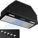 Insert Range Hood 24Inch, Built-in Kitchen Hood with 353 CFM, 3-Speed Vent Hood with Push Button Control LED Lights, Metal Filter, Suitable for Home kitchen, Compact Kitchen, Apartments