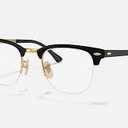 Ray-Ban Unisex RX3716VM Clubmaster Metal Square Prescription Eyewear Frames, Black On Arista/ Demo Lens, 50 mm