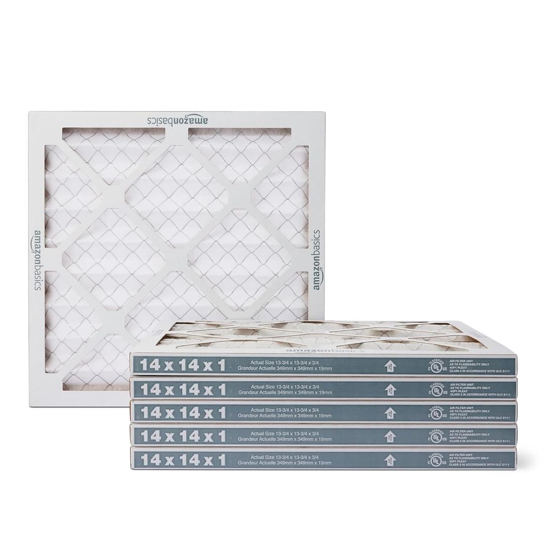 Amazon Basics Merv 5 AC Furnace Air Filter 14x14x1 inches, Pack of 6 (Actual size: 13.75" x 13.75" x 0.75")