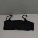 Comper Women's Sports Bra with Thin Straps Stretchy Wirefree Workout Bras Lightweight Workouts Bralette with Removable Pads (Large, Black)