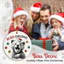 2 x Bear Christmas Ornaments 2025 - Forest Animals Ornaments for Christmas Tree Decorations, Unique Xmas Gifts for Bear Lovers Friends Mom Family, Woodland Animal Lovers Gifts for Women Men