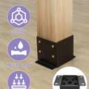 2 PCS Metal 66 Post Base, Inner Size 5.6"x5.6" Heavy Duty Post Bracket with Anti-Corrosive Partition, Powder-Coated Post Anchor for Pavilion Deck Railing Support Deck Base Plate