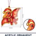 2 x Pterodactyl Ornament Cute Dinosaur Flying Dino Decor Kids Holiday Card Christmas Dino Ornament Suncatcher Effect Stained Glass Window Hanging Car Hanging